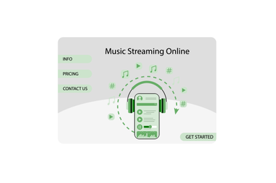 Music streaming online service landing web page