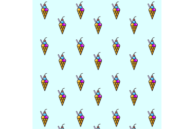 Ice cream cartoon dessert seamless pattern background