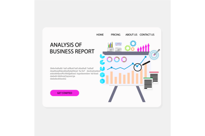 Analysis of business report graphic landing page