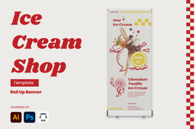 Ice Cream Shop - Roll Up Banner