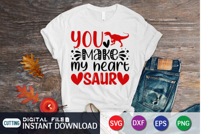 You Make my Heart Saur SVG