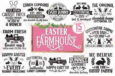 Vintage Easter Sign SVG Bundle