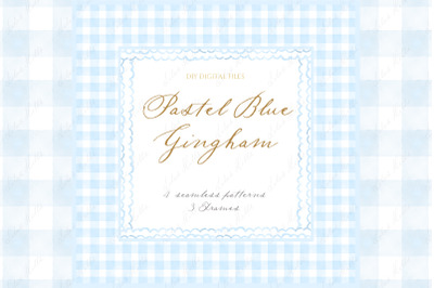 Gingham Pastel Blue Pattern Frames DIY