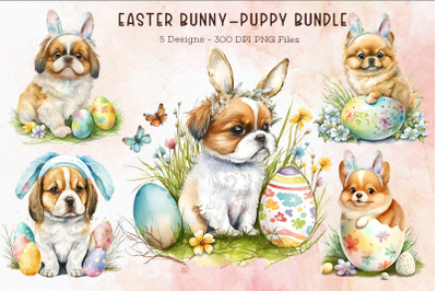 Easter Bunny Puppy Cliparts Bundle