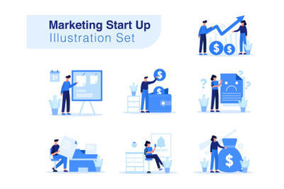 Marketing Start Up Illustration Set