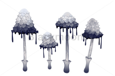 Set of Gray Mushrooms