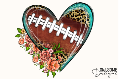 Heart Football PNG Sublimation