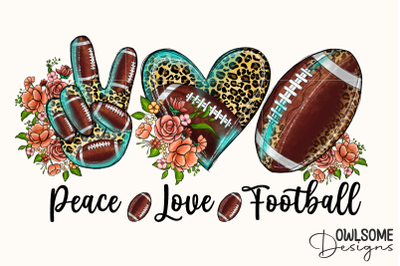 Peace Love Football PNG Sublimation