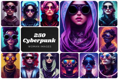 50 Printable Futuristic Cyber Woman Images - Perfect for Graphic Desig