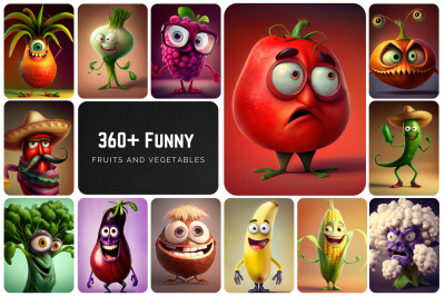 360 Funny fruits and vegetables, Printable Funny Fruit &amp; Vegetable Des
