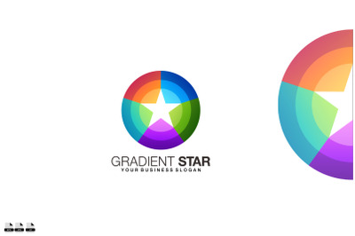 Gradient star vector logo design template