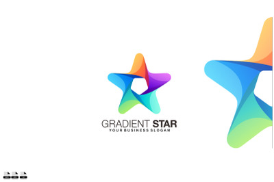 Gradient vector logo design illustration icon