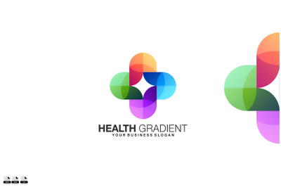 Health gradient vector logo design illustration