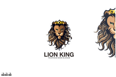 Lion king vector logo design illustration