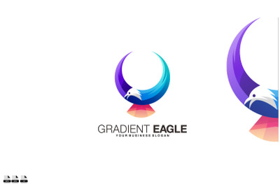 Gradient eagle vector logo design illustration