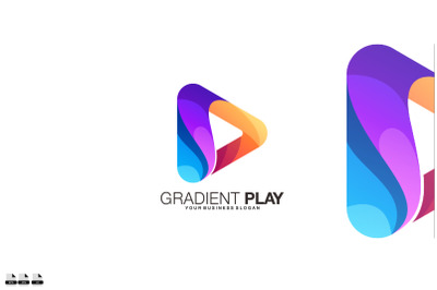 Gradient play vector design logo template icon
