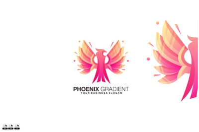 Phoenix gradient vector logo design illustration