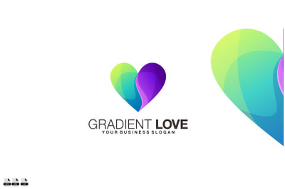 Gradient love vector logo design template icon