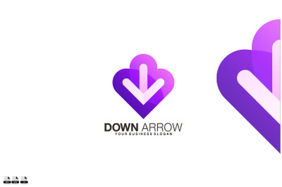 Down arrow vector design logo template icon