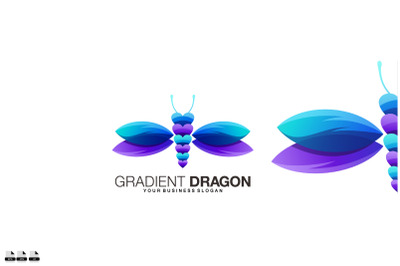 Gradient butterfly vector logo design illustration