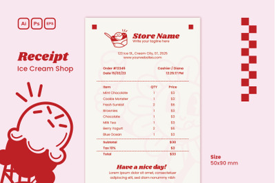 Ice Cream Store - Receipt