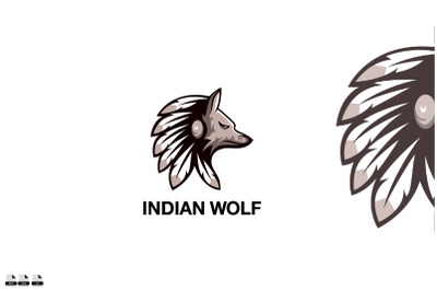 Indian wolf vector logo design illustration