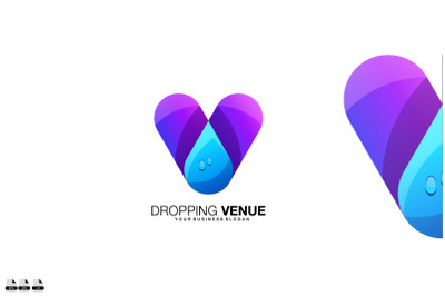 Dropping venue vector logo design illustration