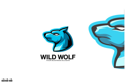 Wild wolf vector logo design illustration