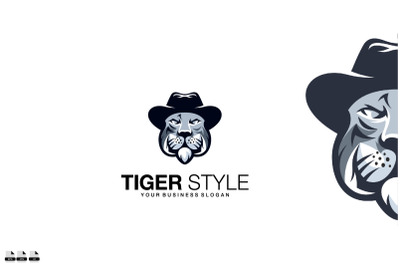 Tiger style vector logo design illustration