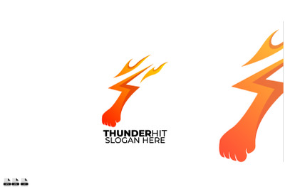 Gradient thunder vector logo template design symbol