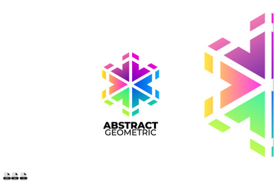 logo abstract gradient colorful icon vector