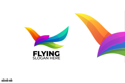 flying logo vector gradient colorful illustration