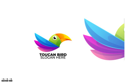 toucan logo design illustration colorful