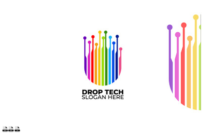 drop tech logo icon vector gradient symbol