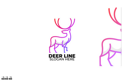 deer line logo design gradient colorful