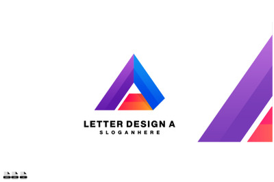 letter a design logo gradient colorful