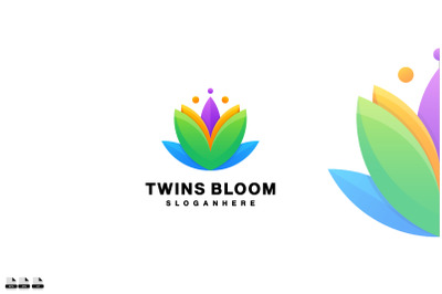 flower logo gradient color vector illustration