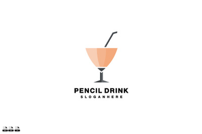 Gradient drink vector logo design illustration