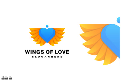 wings of love vector logo design illustration icon