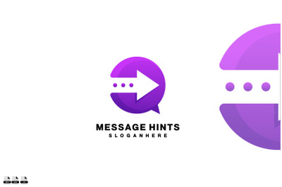 Gradient message hints logo design vector template