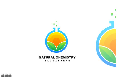 natural chemistry vector logo design template icon