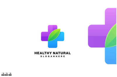 healthy natural logo design vector illustration