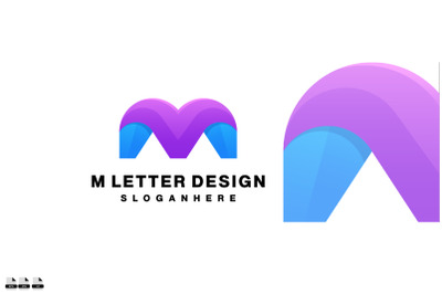 letter m design logo gradient colorful