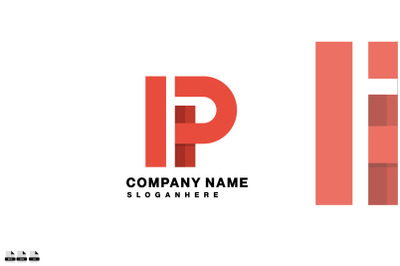 initial ip company name logo icon gradient colorful