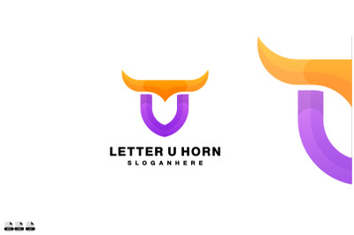 letter u horn design logo vector icon