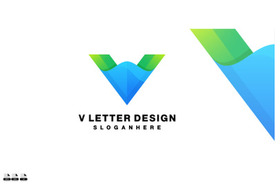 letter v logo symbol gradient colorful