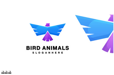 gradient bird animal logo design vector colorful