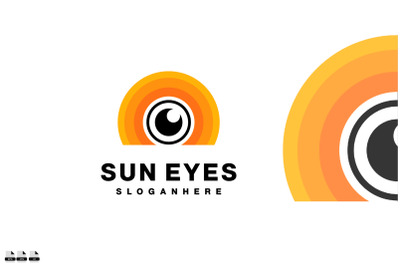 sun eyes design vector gradient illustration logo