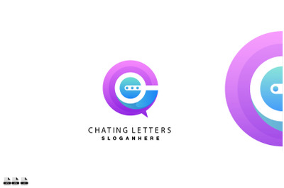 chatting letters logo gradient colorful design icon