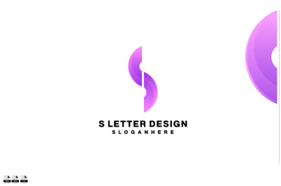 letter s design logo gradient color symbol